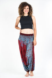 Geometric Mandalas 2-in-1 Jumpsuit Harem Pants in Red