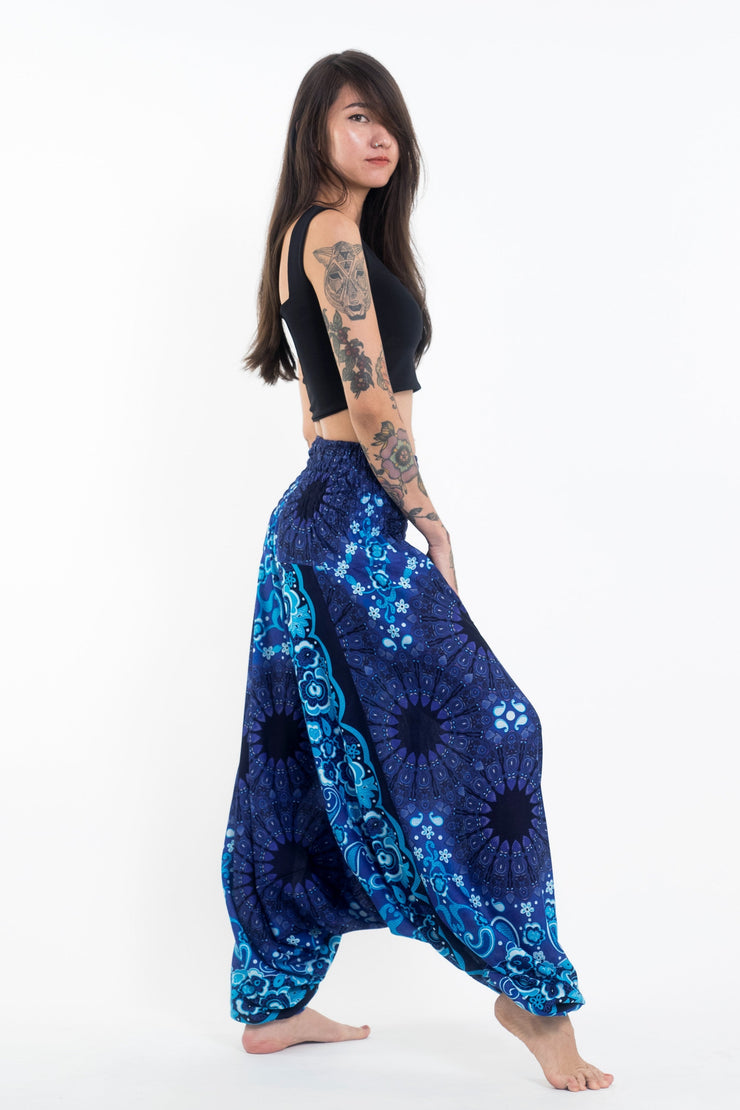 Paisley Mandalas 2-in-1 Jumpsuit Harem Pants in Blue