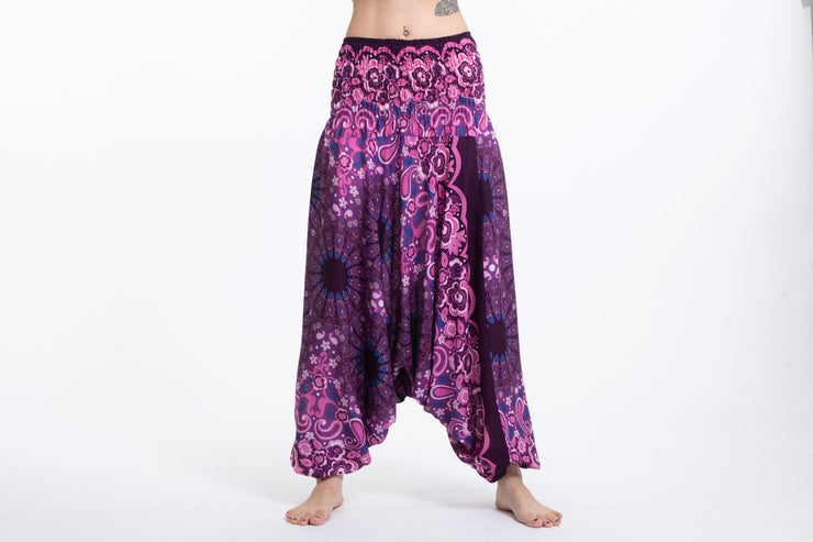 Paisley Mandalas 2-in-1 Jumpsuit Harem Pants in Purple