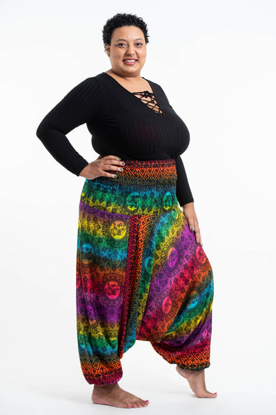 Plus Size Rainbow Elephant 2-in-1 Jumpsuit Elephant Pants in Purple