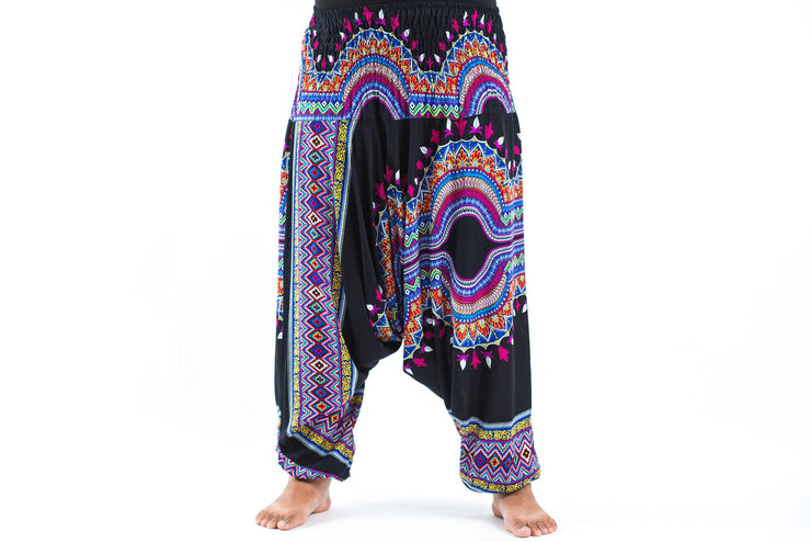 Plus Size Dashiki Prints 2-in-1 Jumpsuit Harem Pants in Black