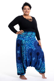 Plus Size Paisley Mandalas 2-in-1 Jumpsuit Harem Pants in Blue