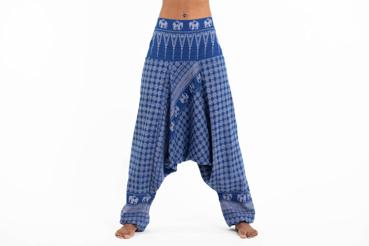 Hill Tribe Elephant Women's Elephant Pants in Blue