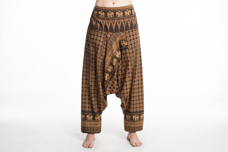 Hill Tribe Elephant Women's Elephant Pants in Brown