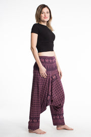 Hill Tribe Elephant Women's Elephant Pants in Purple