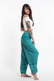 Hill Tribe Elephant Women's Elephant Pants in Turquoise