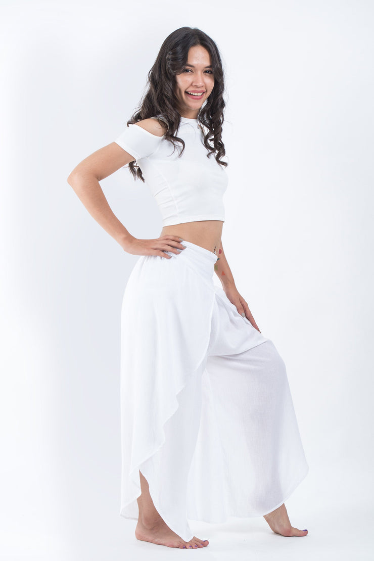 Women's Cotton Tulip Palazzo Pants in White