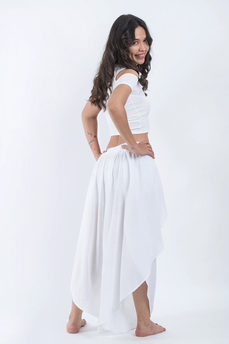 Women's Cotton Tulip Palazzo Pants in White