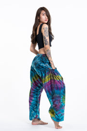 Tie Dye Cotton Women Harem Pants in Sky Blue