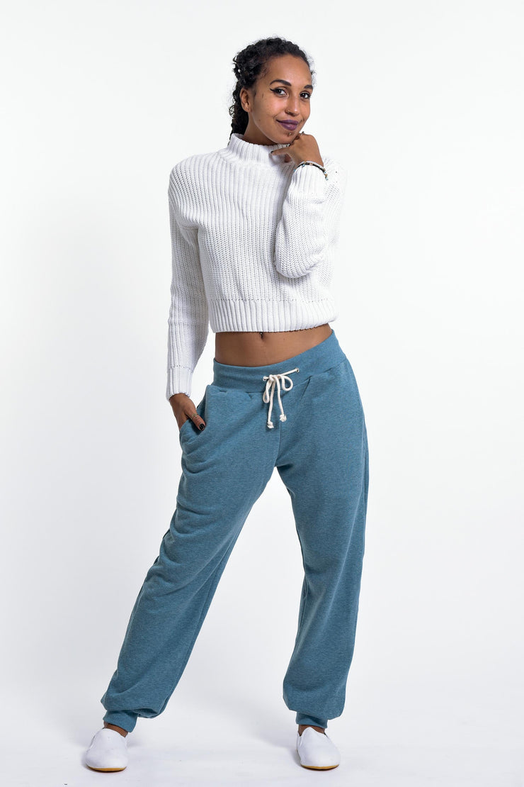 Women's Terry Pants with Aztec Pockets in Blue (Size S - XL )