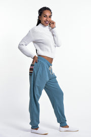 Women's Terry Pants with Aztec Pockets in Blue (Size S - XL )