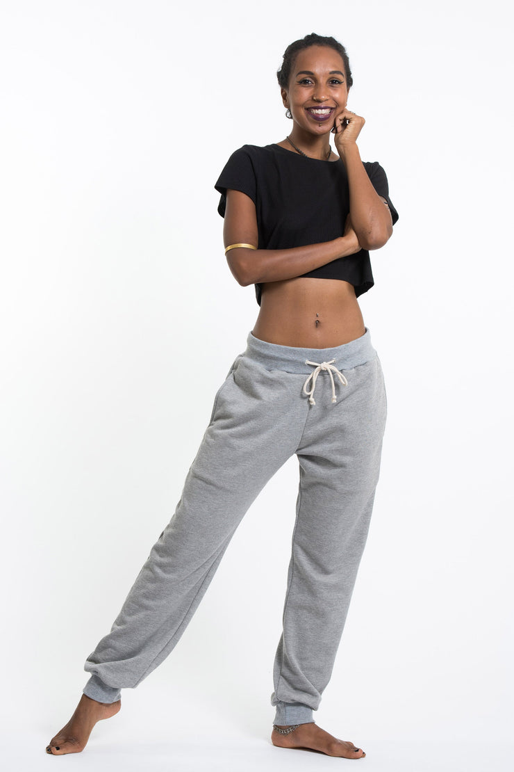 Women's Terry Pants with Aztec Pockets in Gray (Size S - XL )