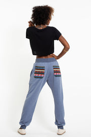 Women's Terry Pants with Aztec Pockets in Light Blue (Size S - XL )