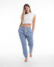 Women's Terry Pants with Tribal Pockets in Light Blue (Size M - XL)