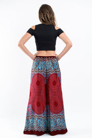 Geometric Mandalas Palazzo Style Harem Pants in Red