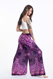 Paisley Mandalas Palazzo Style Harem Pants in Purple