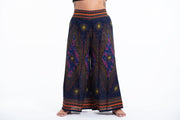 Plus Size Peacock Eyes Palazzo Style Harem Pants in Navy