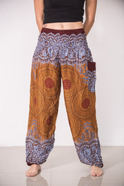 Geometric Mandalas Women's Harem Pants in Bronze