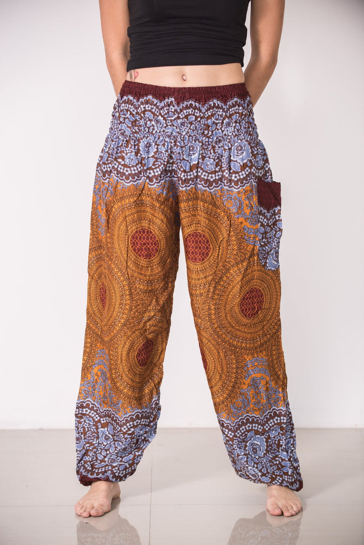 Geometric Mandalas Women's Harem Pants in Bronze