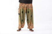 Plus Size Geometric Mandalas Men's Harem Pants in Olive