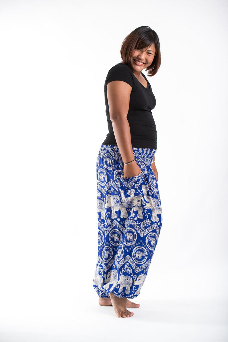 Plus Size Imperial Elephant Women's Elephant Pants in Blue