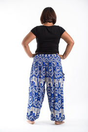 Plus Size Imperial Elephant Women's Elephant Pants in Blue