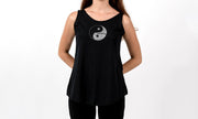 Loose Soft Vintage Style Women's Tank Tops Yin Yang Black